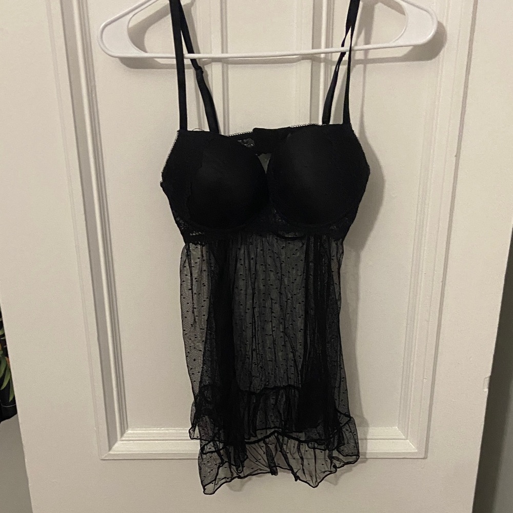 Elegant Black Lace Babydoll Lingerie